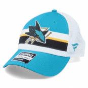 Fanatics - NHL Blå trucker Keps - Kids San Jose Sharks NHL Draft Home Structured Teal/White Trucker @ Hatstore