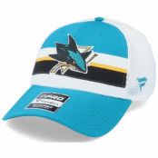 Fanatics - NHL Blå trucker Keps - San Jose Sharks Authentic Pro Draft Petrol Blue/White Trucker @ Hatstore