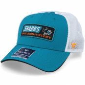 Fanatics - NHL Blå trucker Keps - San Jose Sharks Iconic Defender Active Blue/White Trucker @ Hatstore