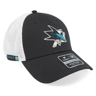 Fanatics - NHL Svart trucker Keps - San Jose Sharks  Authentic Pro Rink Black/White Trucker @ Hatstore