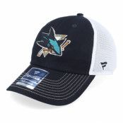 Fanatics - NHL Svart trucker Keps - San Jose Sharks Core Black/White Trucker @ Hatstore