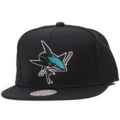 Keps San Jose Sharks Wool Solid Black Snapback - Mitchell & Ness - Svart Snapback