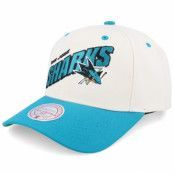 Mitchell&Ness - NHL Beige adjustable Keps - San Jose Sharks Retro Type Pro Off White/Teal Adjustable @ Hatstore