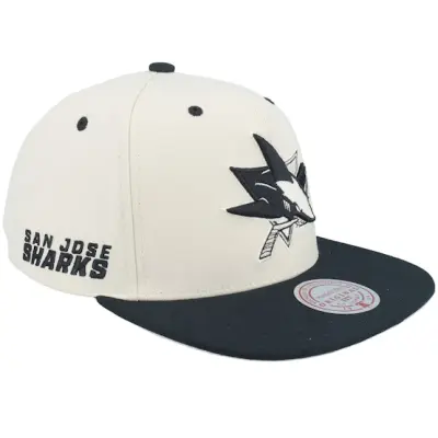 Mitchell&Ness - NHL Beige snapback Keps - San Jose Sharks Evergreen Cream Off White/Black Snapback @ Hatstore