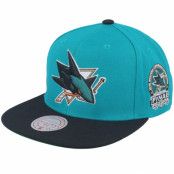 Mitchell&Ness - NHL Blå snapback Keps - San Jose Sharks 2 Tone Side Patch Teal/Black Snapback @ Hatstore