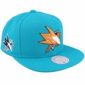 Mitchell&Ness - NHL Blå snapback Keps - San Jose Sharks Alternate Flip Teal Snapback @ Hatstore