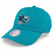 Mitchell&Ness - NHL Blå unconstructed Keps - San Jose Sharks Team Ground 2.0 Dad Teal Dad Cap @ Hatstore