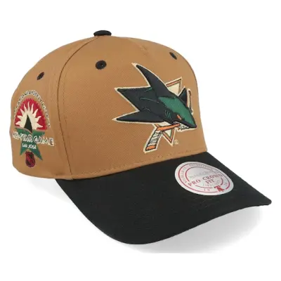 Mitchell&Ness - NHL Brun adjustable Keps - Hatstore Exclusive x San Jose Sharks Brown/Black Pro Crown A-frame Adjustable @ Hatstore