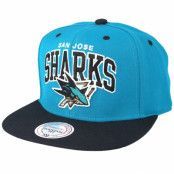 Mitchell&Ness - NHL Grön snapback Keps - San Jose Sharks Team Logo Flexfit 110 Teal Adjustable @ Hatstore