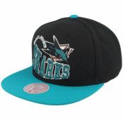 Mitchell&Ness - NHL Svart snapback Keps - San Jose Sharks Crooked Path Black Snapback @ Hatstore