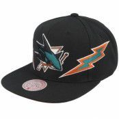 Mitchell&Ness - NHL Svart snapback Keps - San Jose Sharks Double Trouble Black Snapback @ Hatstore