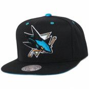 Mitchell&Ness - NHL Svart snapback Keps - San Jose Sharks Solid Velour Logo Snapback @ Hatstore