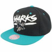 Mitchell&Ness - NHL Svart snapback Keps - San Jose Sharks Transcript Black/Teal Snapback @ Hatstore