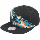 Mitchell&Ness - NHL Svart snapback Keps - San Jose Sharks Vintage Paintbrush Black Snapback @ Hatstore