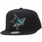 Mitchell&Ness - NHL Svart snapback Keps - San Jose Sharks Wool Solid Black Snapback @ Hatstore