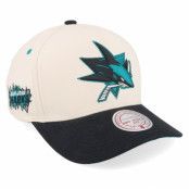 Mitchell&Ness - NHL Vit adjustable Keps - San Jose Sharks Overspray Pro Off White/Black A-frame Adjustable @ Hatstore