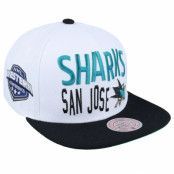 Mitchell&Ness - NHL Vit snapback Keps - San Jose Sharks Toss Up White/Black Snapback @ Hatstore