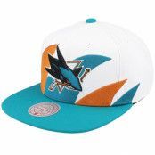 Mitchell&Ness - NHL Vit snapback Keps - San Jose Sharks Vintage Sharktooth White Snapback @ Hatstore