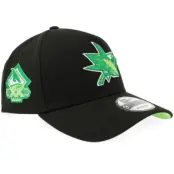 New Era - NHL Svart adjustable Keps - Hatstore Exclusive x San Jose Sharks 9FORTY 20 Black/Lime Green A-frame Adjustable @ Hatstore