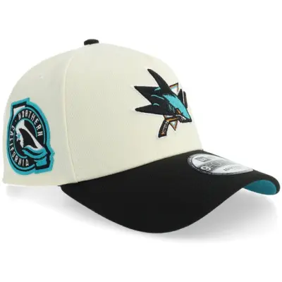 New Era - NHL Vit adjustable Keps - Hatstore Exclusive x San Jose Sharks 9FORTY Northern California Chrome/Black A-frame Adjustable @ Hatstore
