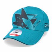 Outerstuff - NHL Blå adjustable Keps - Kids San Jose Sharks Big-Face Precurved Blustery Adjustable @ Hatstore