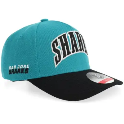 Outerstuff - NHL Blå adjustable Keps - Kids San Jose Sharks Mvp Pro Pinch Teal/Black A-frame Adjustable @ Hatstore