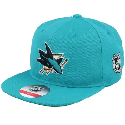 Outerstuff - NHL Blå snapback Keps - Kids San Jose Sharks Logo Flatbrim Teal Snapback @ Hatstore