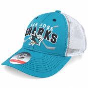 Outerstuff - NHL Blå trucker Keps - Kids San Jose Sharks Lockup Meshback Blustery/White Trucker @ Hatstore