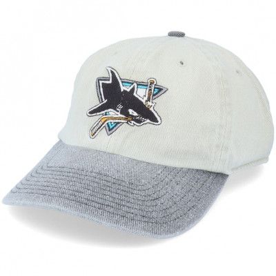 Twins Enterprise - NHL Grå unconstructed Keps - San Jose Sharks Old School NHL Vintage Grey Dad Cap @ Hatstore