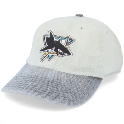 Twins Enterprise - NHL Grå unconstructed Keps - San Jose Sharks Old School NHL Vintage Grey Dad Cap @ Hatstore