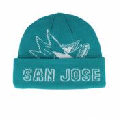 Mitchell&Ness - NHL Blå cuff Beanie - San Jose Sharks K.o. Knit Teal Cuff @ Hatstore