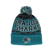 Outerstuff - NHL Blå pom Beanie - Kids San Jose Sharks NHL Beanie Blue Pom @ Hatstore