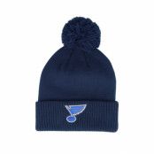 Adidas - NHL Blå pom Beanie - St. Louis Blues NHL Cuffed Beanie Navy Blue Pom @ Hatstore