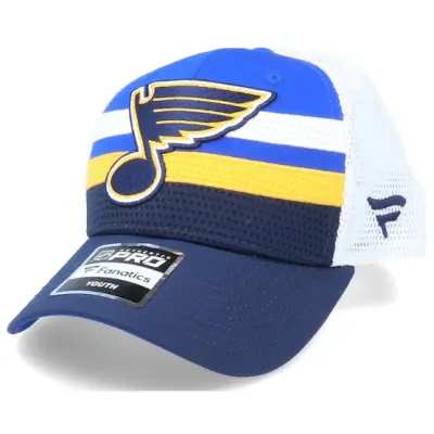 Fanatics - NHL Blå trucker Keps - Kids St. Louis Blues NHL Draft Home Structured Blue/White Trucker @ Hatstore