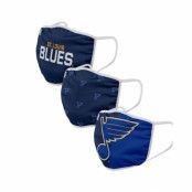 Foco - NHL Svart Mask - St. Louis Blues 3-Pack NHL Navy Face Mask @ Hatstore