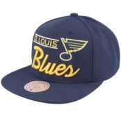 Mitchell&Ness - NHL Blå snapback Keps - St. Louis Blues Retro Lock Up Blue Snapback @ Hatstore