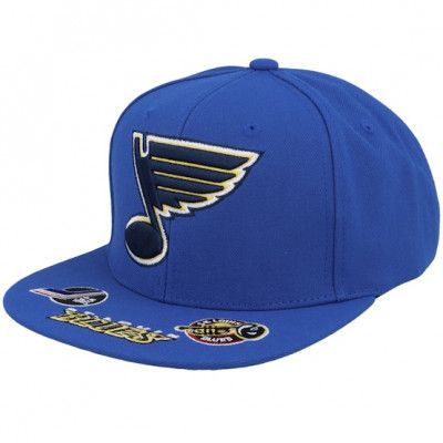 Mitchell&Ness - NHL Blå snapback Keps - St. Louis Blues Vintage Hat Trick Blue Snapback @ Hatstore