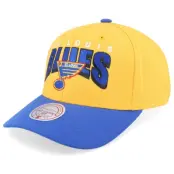 Mitchell&Ness - NHL Gul adjustable Keps - St. Louis Blues Boom Text Pro Vintage Yellow Adjustable @ Hatstore