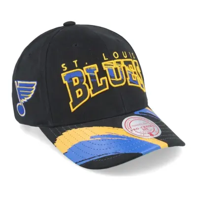 Mitchell&Ness - NHL Svart adjustable Keps - St. Louis Blues Brushed Past Ya Pro Vintage Black Adjustable @ Hatstore