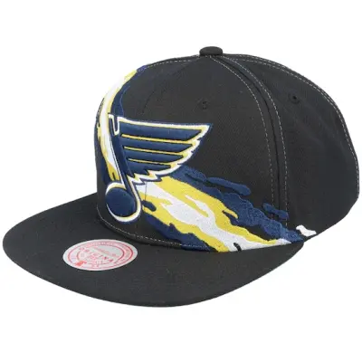 Mitchell&Ness - NHL Svart snapback Keps - St. Louis Blues Vintage Paintbrush Black Snapback @ Hatstore