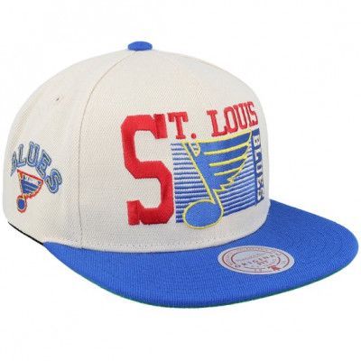 Mitchell&Ness - NHL Vit snapback Keps - St. Louis Blues Speed Zone Vintage Off White/Blue Snapback @ Hatstore