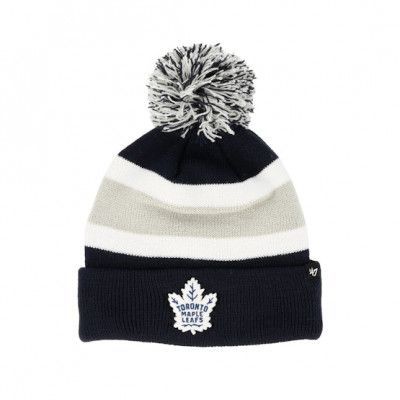 47 Brand - NHL Grå pom Beanie - Toronto Maple Leafs Breakaway Knit Grey/Navy Pom @ Hatstore