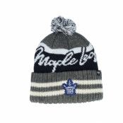 47 Brand - NHL Grå pom Beanie - Toronto Maple Leafs Hyperbolic 47 Cuff Beanie Charcoal/White/Black Pom @ Hatstore