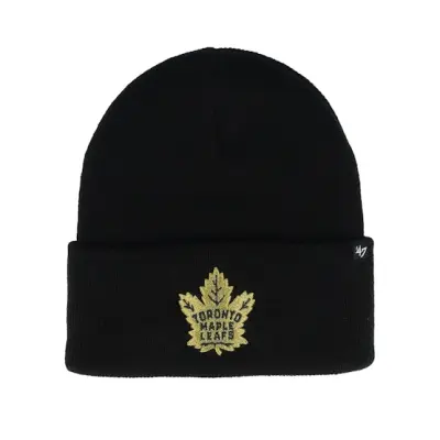 47 Brand - NHL Svart cuff Beanie - Toronto Maple Leafs Haymaker 47 Metallic Black Cuff @ Hatstore