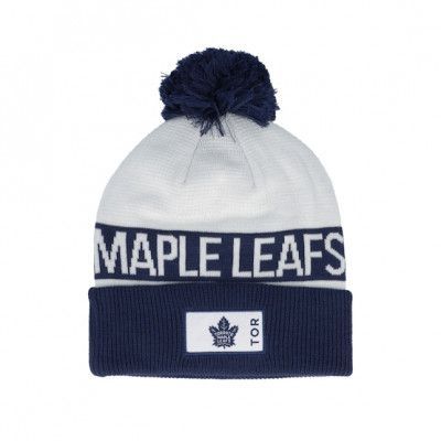 Fanatics - NHL Blå pom Beanie - Toronto Maple Leafs Authentic Pro Game&Train Pom Cobalt Pom @ Hatstore