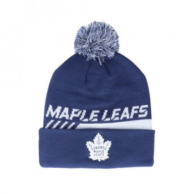 Fanatics - NHL Blå pom Beanie - Toronto Maple Leafs Locker Room Pom Cobalt Pom @ Hatstore