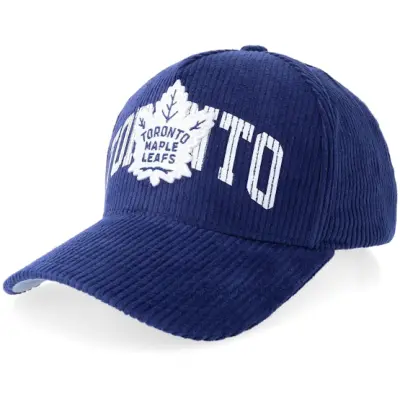 Mitchell&Ness - NHL Blå adjustable Keps - Toronto Maple Leafs Arch Stamp Pro Corduroy Blue A-Frame Adjustable @ Hatstore