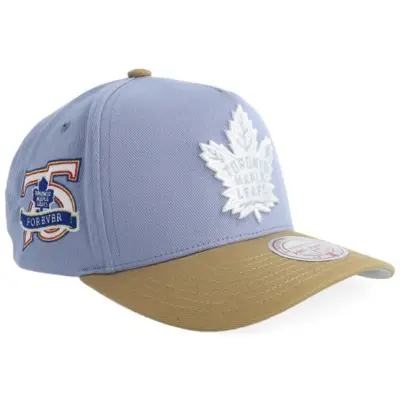 Mitchell&Ness - NHL Blå adjustable Keps - Toronto Maple Leafs Frosted Peak Pro Pinch Blue/Khaki A-frame Adjustabe @ Hatstore