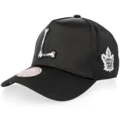 Mitchell&Ness - NHL Svart adjustable Keps - Toronto Maple Leafs Bone Letter Satin Black A-Frame Adjustable @ Hatstore