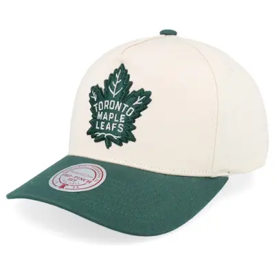 Mitchell&Ness - NHL Vit adjustable Keps - Hatstore Exclusive x Toronto Maple Leafs Pro Crown Natural/Green A-frame Adjustable @ Hatstore